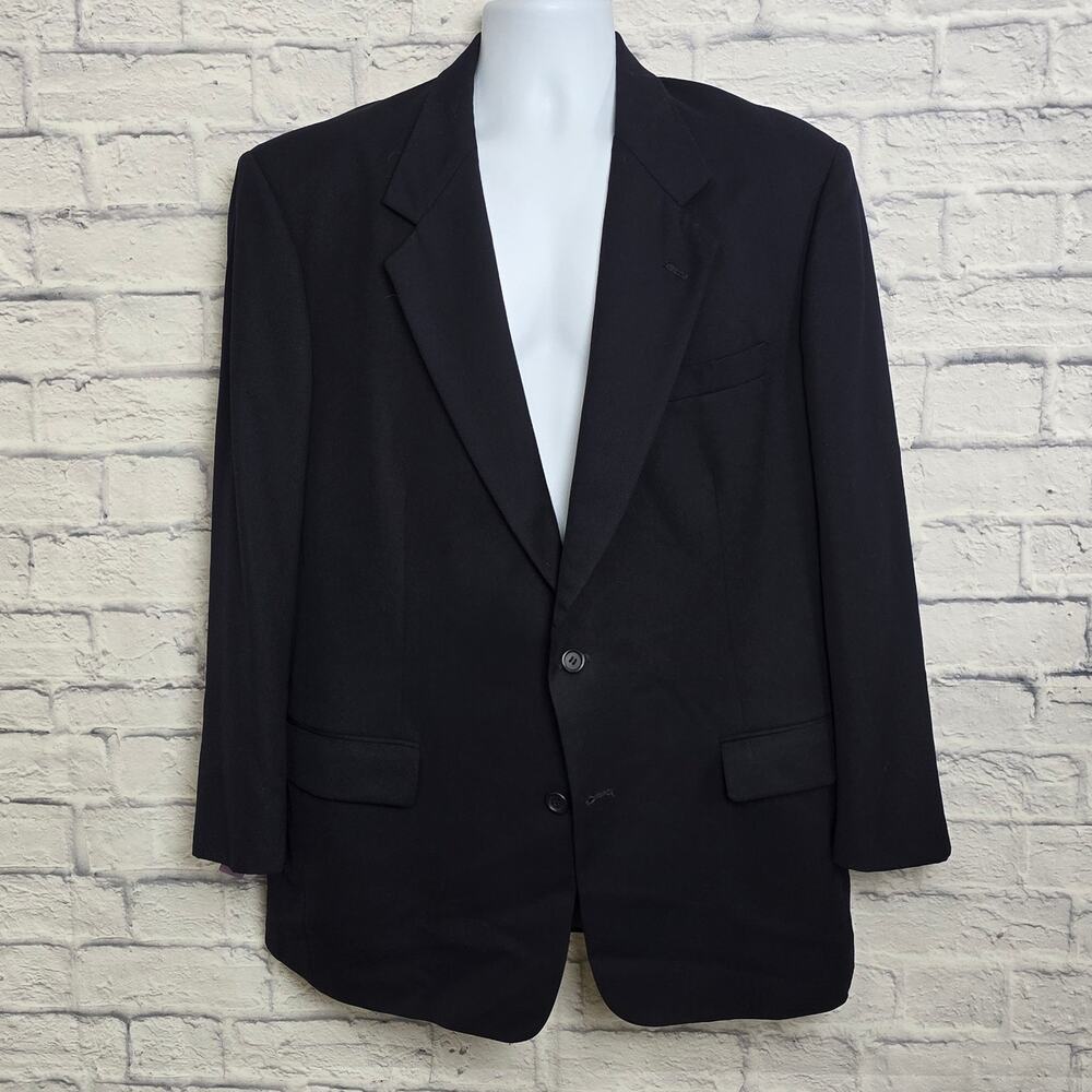 Nino Cerruti Mens Blazer Size 43 Suit Coat Navy Blue Made in USA